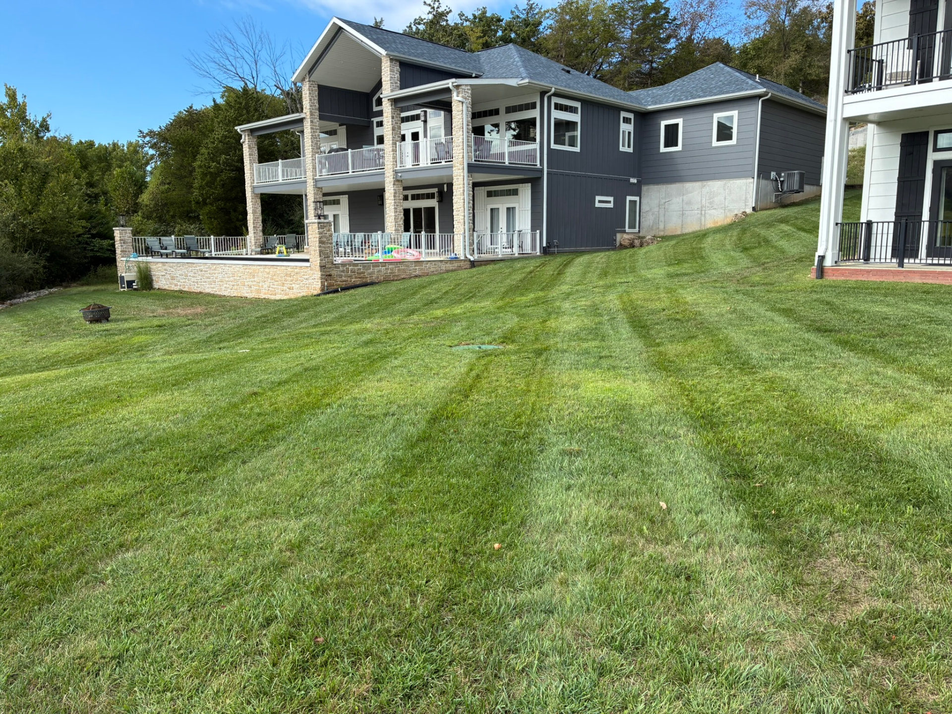 Finished lawn maintenance at a residential property