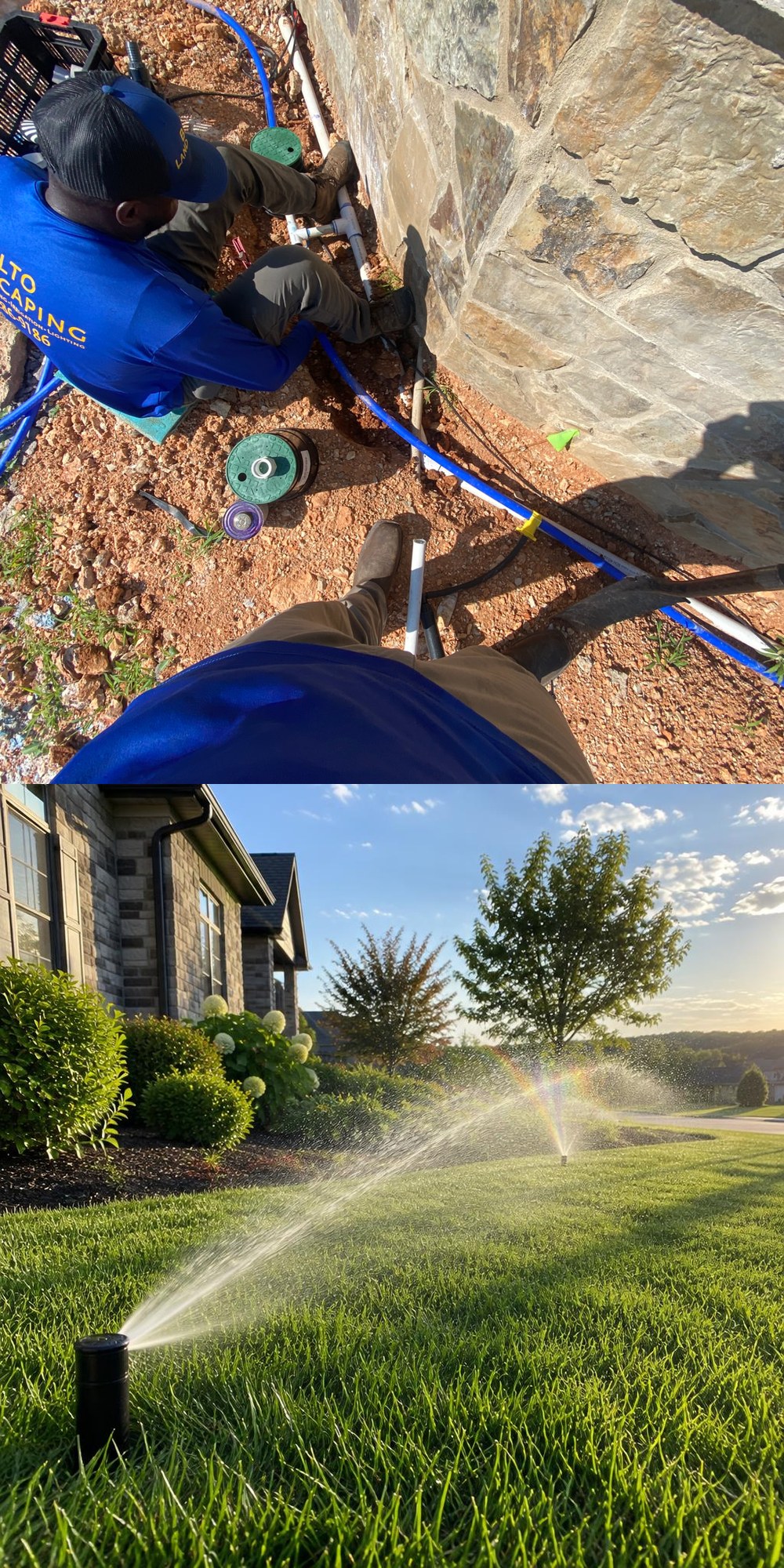 Irrigation installation and sprinkler system keeping Lake-area lawns watered